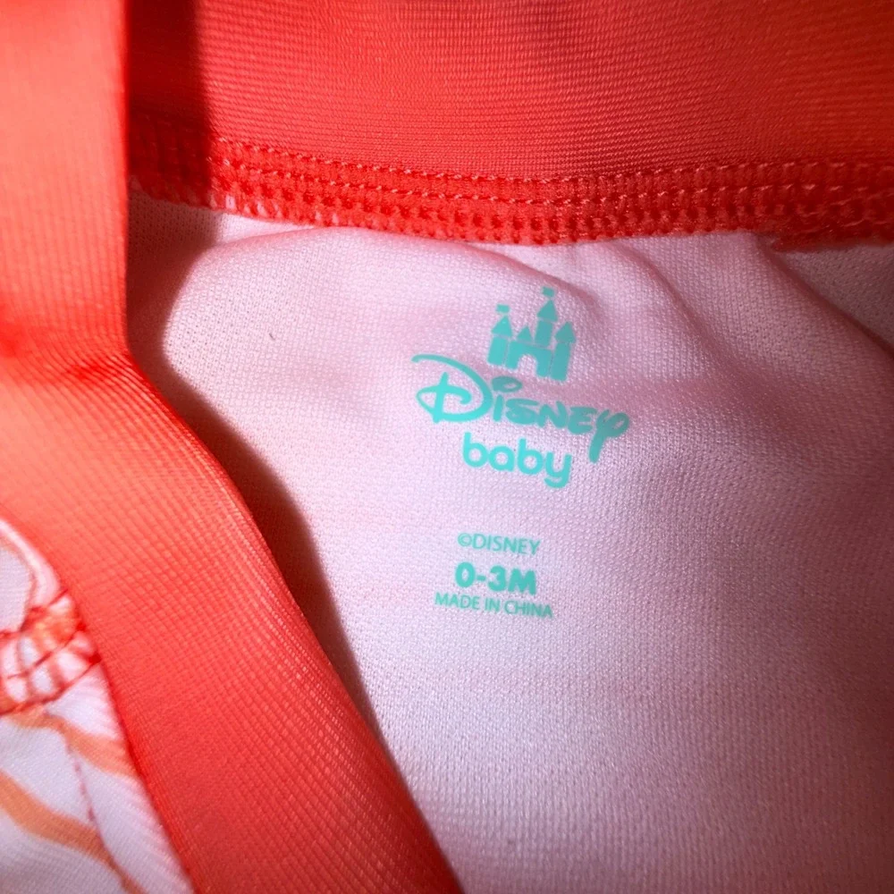 Disney Tinker Bell Rash Guard‎ Set Kids 0-3M Orange NEW Long Sleeve UPF 50+